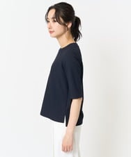 PZKGA17170 GEORGES RECH(ジョルジュ・レッシュ)  [日本製]ストレッチリブカットソー ネイビー