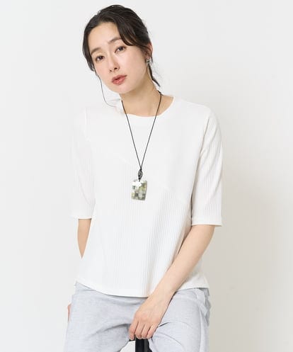 PZKGA17170 GEORGES RECH  [日本製]ストレッチリブカットソー