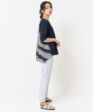 PZKGA18290 GEORGES RECH(ジョルジュ・レッシュ) バックシャン幾何プリントカットソー ネイビー