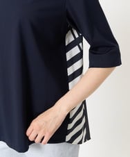 PZKGA18290 GEORGES RECH(ジョルジュ・レッシュ) バックシャン幾何プリントカットソー ネイビー