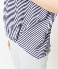 PZKGA23230 GEORGES RECH(ジョルジュ・レッシュ) 楊柳フレンチスリーブカットソー ネイビー系