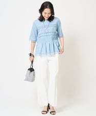 PZKGA36230 GEORGES RECH(ジョルジュ・レッシュ) [接触冷感]チュールビスチェ風5分袖カットソー ブラック
