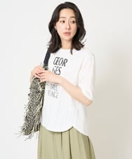 PZKGA37180 GEORGES RECH(ジョルジュ・レッシュ) ピンタックロゴカットソー ホワイト
