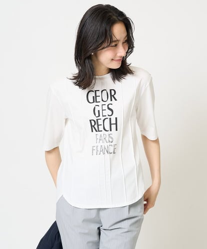PZKGA37180 GEORGES RECH ピンタックロゴカットソー