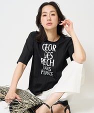 PZKGA37180 GEORGES RECH(ジョルジュ・レッシュ) ピンタックロゴカットソー ブラック