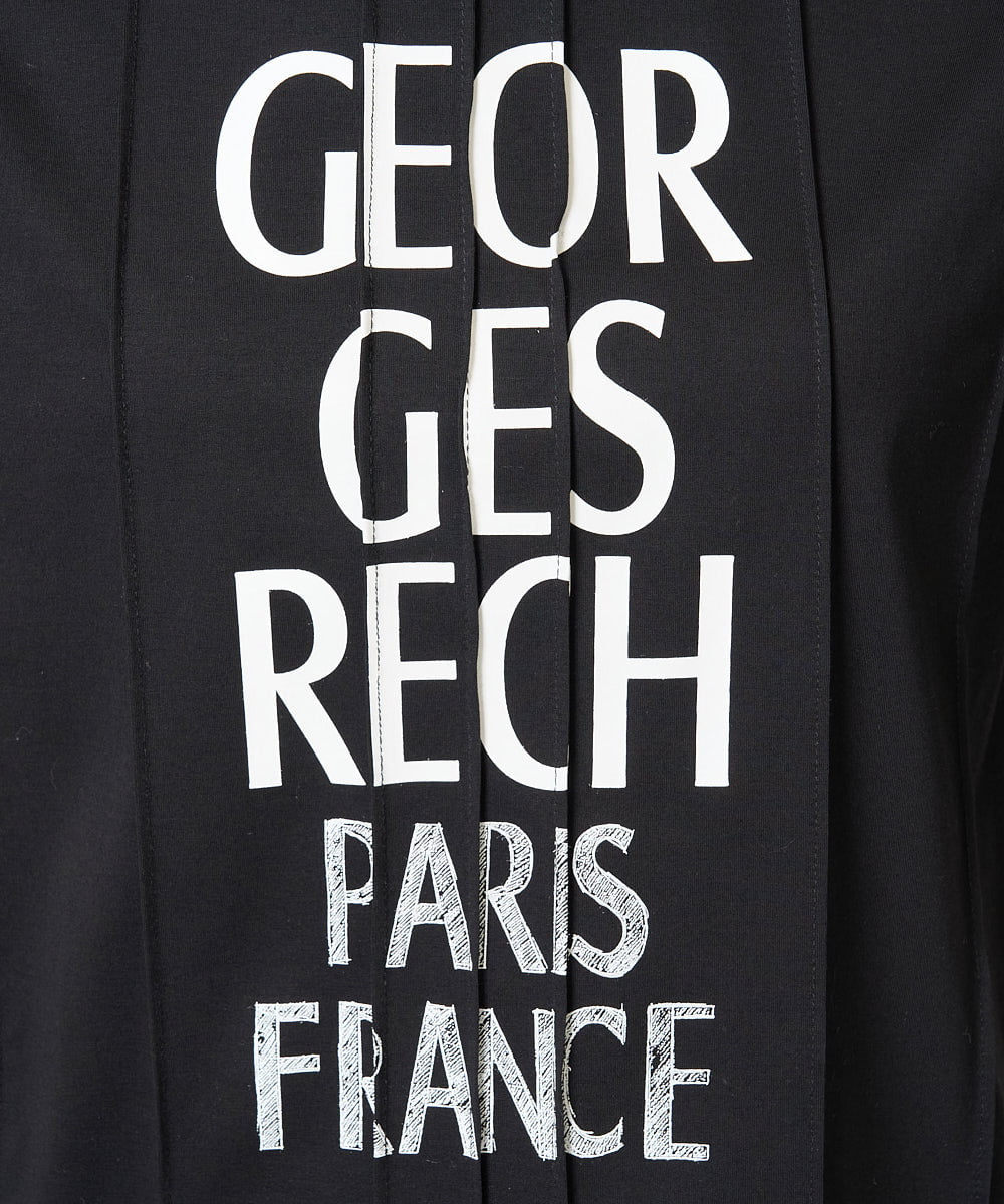 PZKGA37180 GEORGES RECH(ジョルジュ・レッシュ) ピンタックロゴカットソー ブラック