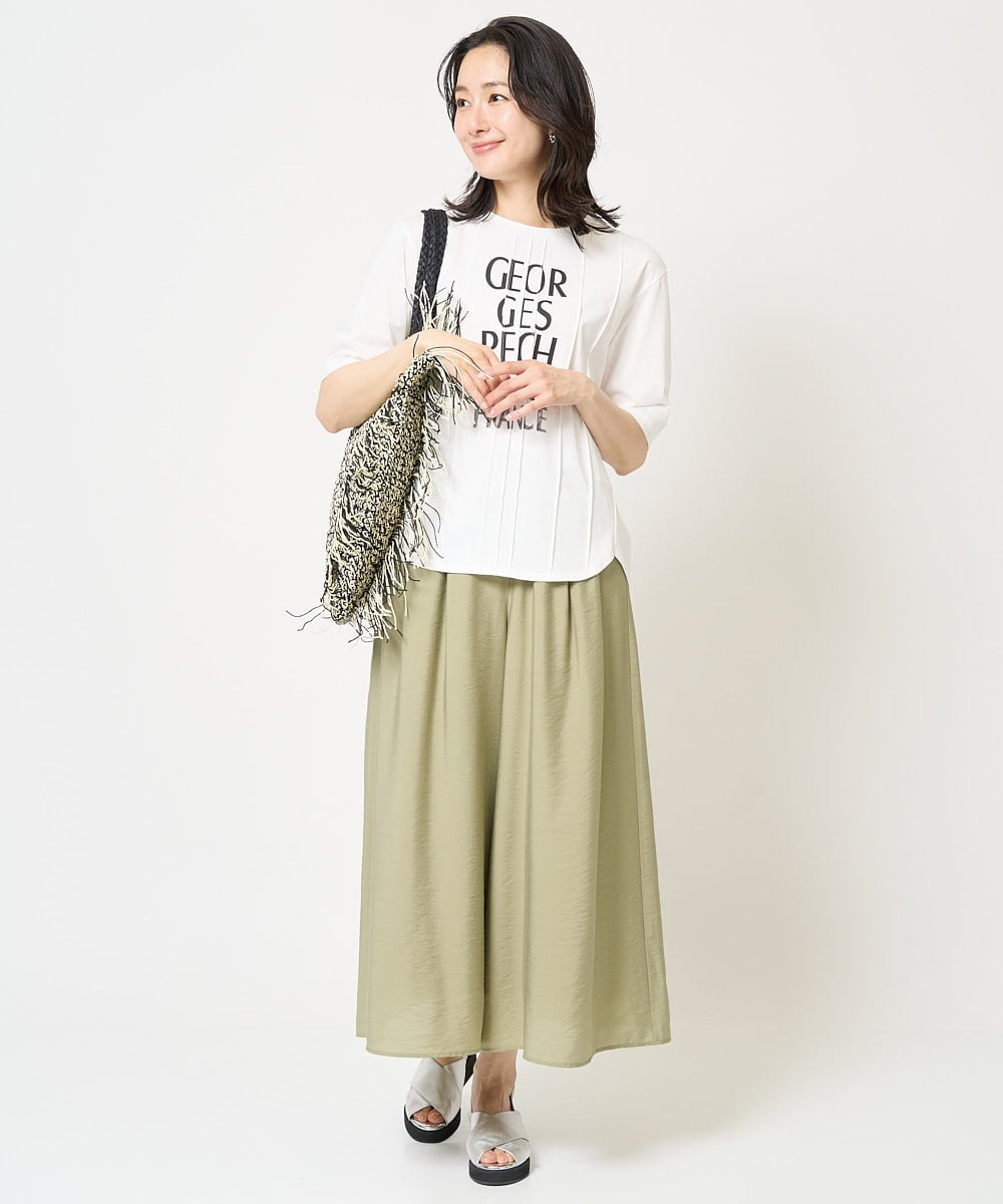PZKGA37180 GEORGES RECH(ジョルジュ・レッシュ) ピンタックロゴカットソー ブラック