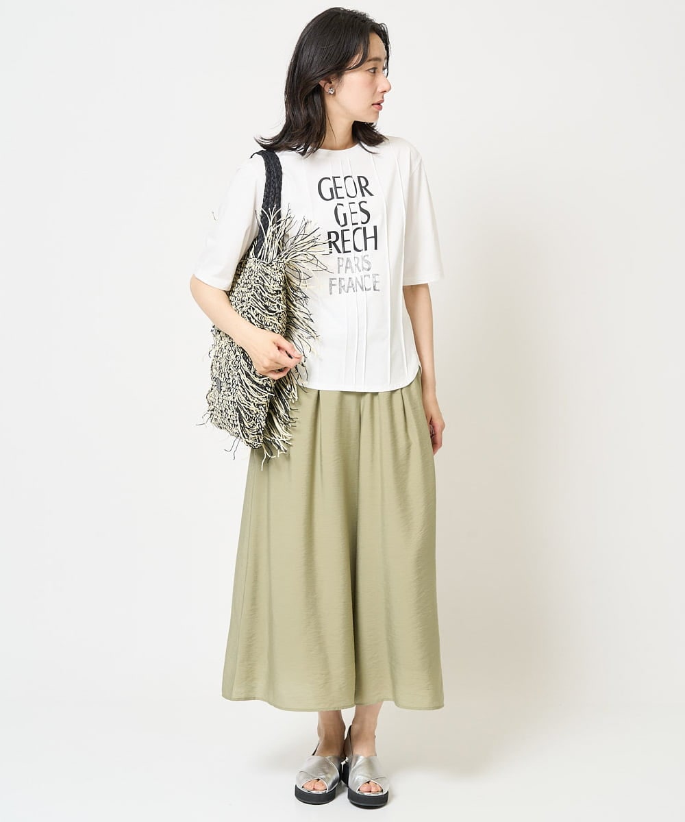 PZKGA37180 GEORGES RECH(ジョルジュ・レッシュ) ピンタックロゴカットソー ブラック