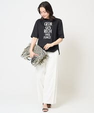PZKGA37180 GEORGES RECH(ジョルジュ・レッシュ) ピンタックロゴカットソー ブラック