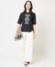 PZKGA37180 GEORGES RECH(ジョルジュ・レッシュ) ピンタックロゴカットソー ブラック