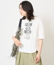 PZKGA37180 GEORGES RECH(ジョルジュ・レッシュ) ピンタックロゴカットソー ブラック