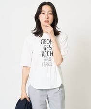 PZKGA37180 GEORGES RECH(ジョルジュ・レッシュ) ピンタックロゴカットソー ブラック