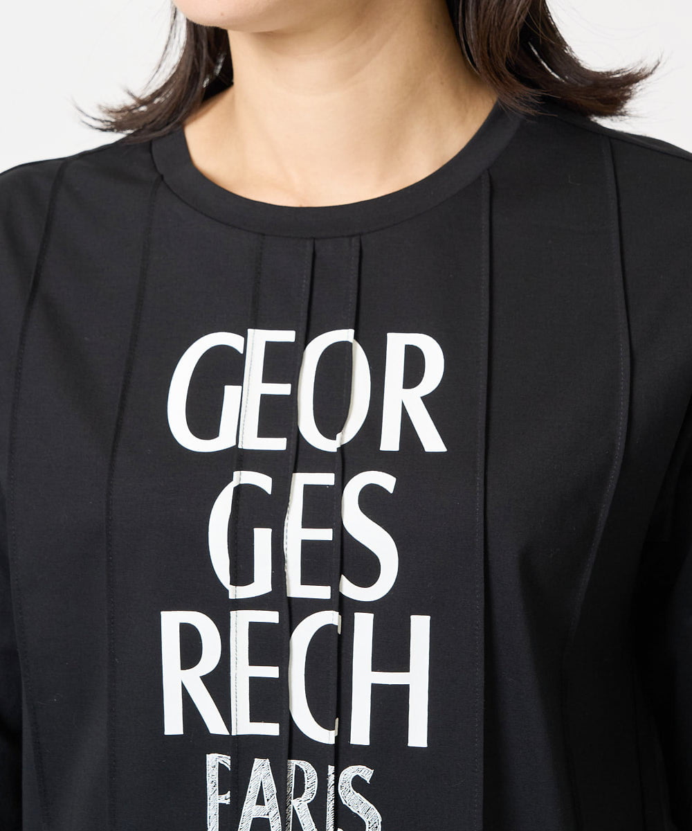 PZKGA37180 GEORGES RECH(ジョルジュ・レッシュ) ピンタックロゴカットソー ブラック