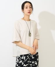 PZKGA41240 GEORGES RECH(ジョルジュ・レッシュ)  [日本製/接触冷感]シアーコンビジャージープルオーバー アイボリー