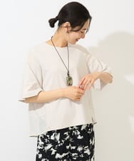 PZKGA41240 GEORGES RECH(ジョルジュ・レッシュ)  [日本製/接触冷感]シアーコンビジャージープルオーバー アイボリー