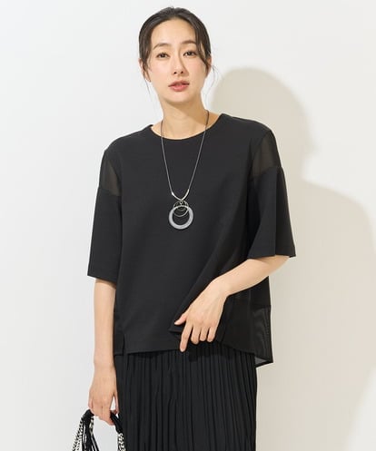 PZKGA41240 GEORGES RECH  [日本製/接触冷感]シアーコンビジャージープルオーバー