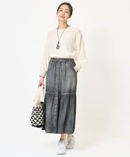 PZKGB38210 GEORGES RECH(ジョルジュ・レッシュ) ランダムシャーリングレースカットソー ブラック