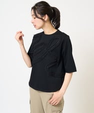 PZKGB47230 GEORGES RECH(ジョルジュ・レッシュ) チュールテープラインカットソー ブラック