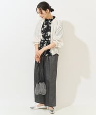 PZKGC43240 GEORGES RECH(ジョルジュ・レッシュ) [日本製]ギャザーハイネック5分袖カットソー ブラック