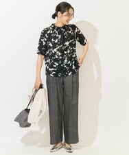 PZKGC43240 GEORGES RECH(ジョルジュ・レッシュ) [日本製]ギャザーハイネック5分袖カットソー ブラック