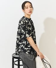 PZKGC43240 GEORGES RECH(ジョルジュ・レッシュ) [日本製]ギャザーハイネック5分袖カットソー ブラック