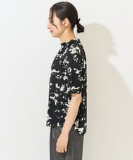 PZKGC43240 GEORGES RECH(ジョルジュ・レッシュ) [日本製]ギャザーハイネック5分袖カットソー ブラック