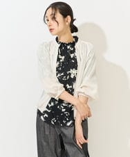 PZKGC43240 GEORGES RECH(ジョルジュ・レッシュ) [日本製]ギャザーハイネック5分袖カットソー ブラック