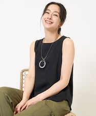 PZKGC81110 GEORGES RECH(ジョルジュ・レッシュ)  [日本製/多機能素材]カットジョーゼットタンクトップ アイボリー