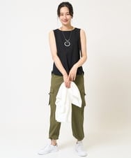 PZKGC81110 GEORGES RECH(ジョルジュ・レッシュ)  [日本製/多機能素材]カットジョーゼットタンクトップ アイボリー