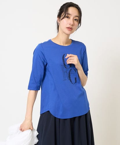PZKGC82180 GEORGES RECH ドライコットンビーズ刺繍ロゴカットソー