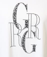PZKGC82180 GEORGES RECH(ジョルジュ・レッシュ) ドライコットンビーズ刺繍ロゴカットソー ホワイト