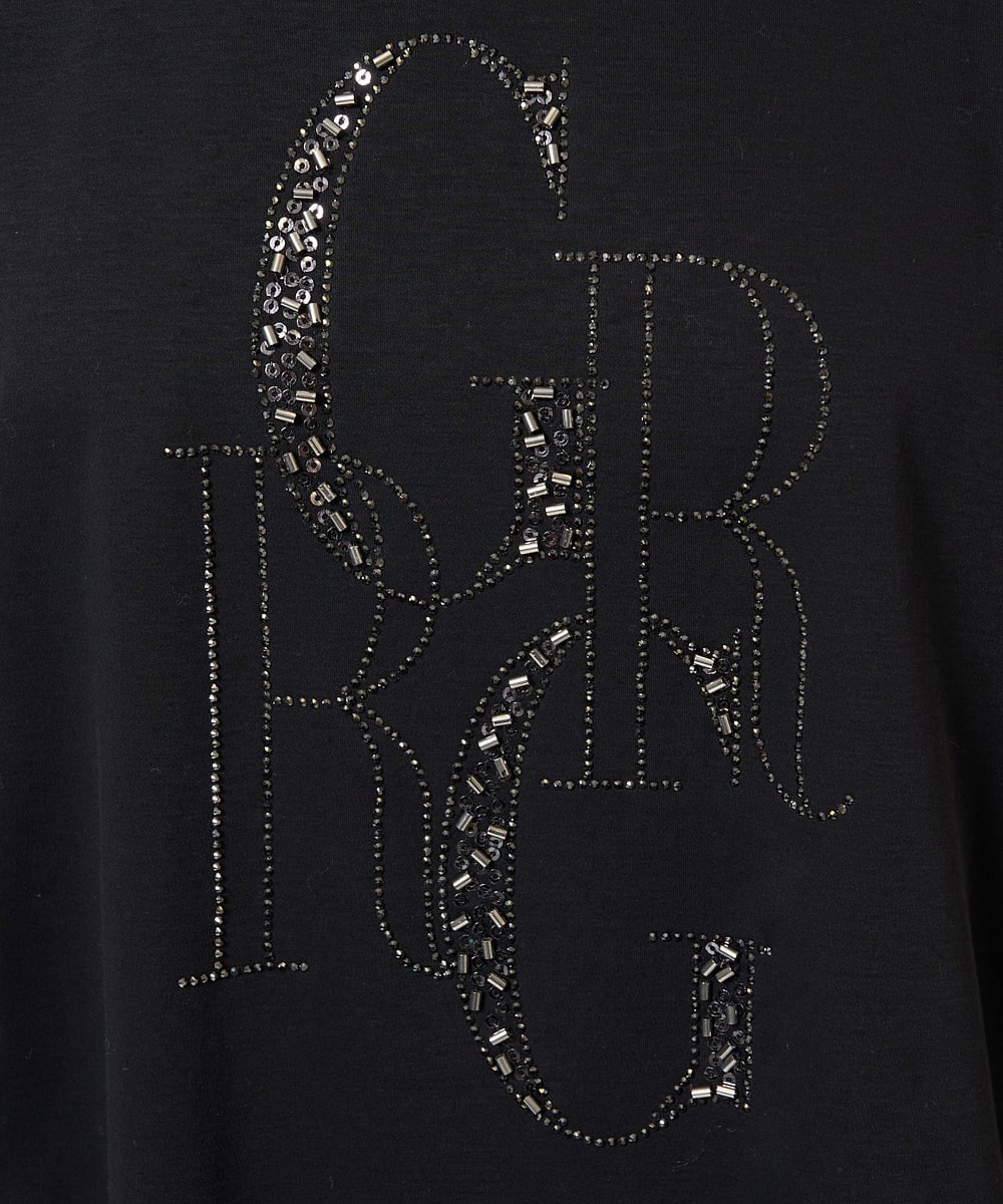 PZKGC82180 GEORGES RECH(ジョルジュ・レッシュ) ドライコットンビーズ刺繍ロゴカットソー ホワイト