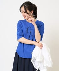 PZKGC82180 GEORGES RECH(ジョルジュ・レッシュ) ドライコットンビーズ刺繍ロゴカットソー ホワイト