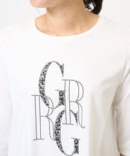 PZKGC82180 GEORGES RECH(ジョルジュ・レッシュ) ドライコットンビーズ刺繍ロゴカットソー ホワイト