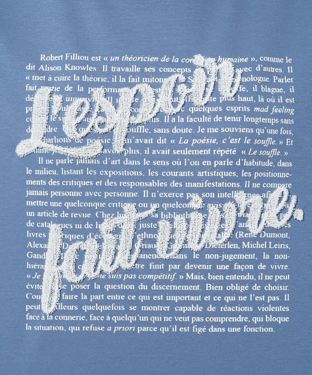 PZKGD08190 GEORGES RECH(ジョルジュ・レッシュ) スムースジャージーロゴ刺繍カットソー ブルー