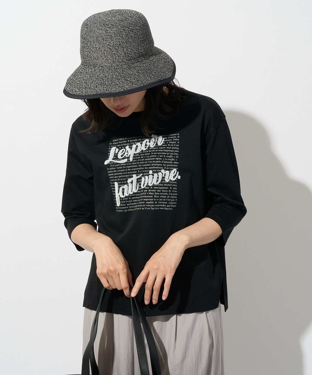 PZKGD08190 GEORGES RECH(ジョルジュ・レッシュ) スムースジャージーロゴ刺繍カットソー ブルー