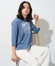 PZKGD08190 GEORGES RECH(ジョルジュ・レッシュ) スムースジャージーロゴ刺繍カットソー ブルー