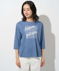 PZKGD08190 GEORGES RECH(ジョルジュ・レッシュ) スムースジャージーロゴ刺繍カットソー ブルー