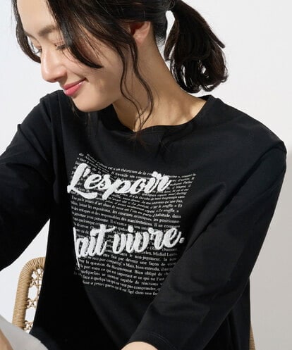 PZKGD08190  スムースジャージーロゴ刺繍カットソー