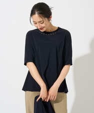 PZKGD11230 GEORGES RECH(ジョルジュ・レッシュ)  [セットアップ対応]ドライタッチジャージーセミフレアプルオーバー ネイビー