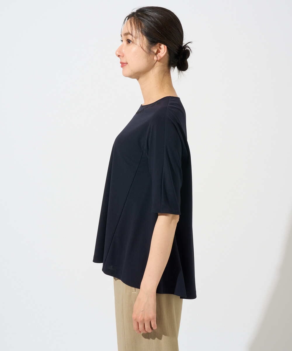 PZKGD11230 GEORGES RECH(ジョルジュ・レッシュ)  [セットアップ対応]ドライタッチジャージーセミフレアプルオーバー ネイビー