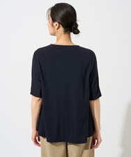 PZKGD11230 GEORGES RECH(ジョルジュ・レッシュ)  [セットアップ対応]ドライタッチジャージーセミフレアプルオーバー ネイビー