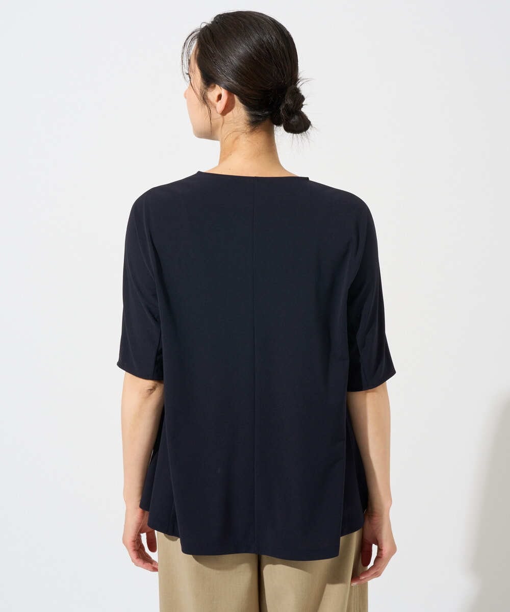 PZKGD11230 GEORGES RECH(ジョルジュ・レッシュ)  [セットアップ対応]ドライタッチジャージーセミフレアプルオーバー ネイビー