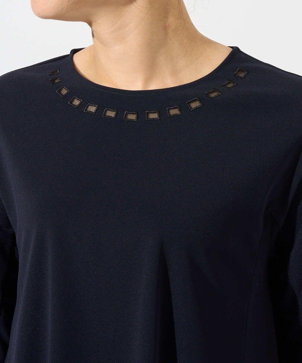 PZKGD11230 GEORGES RECH(ジョルジュ・レッシュ)  [セットアップ対応]ドライタッチジャージーセミフレアプルオーバー ネイビー