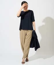 PZKGD11230 GEORGES RECH(ジョルジュ・レッシュ)  [セットアップ対応]ドライタッチジャージーセミフレアプルオーバー ネイビー