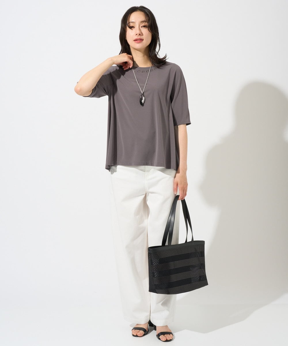 PZKGD11230 GEORGES RECH(ジョルジュ・レッシュ)  [セットアップ対応]ドライタッチジャージーセミフレアプルオーバー ネイビー