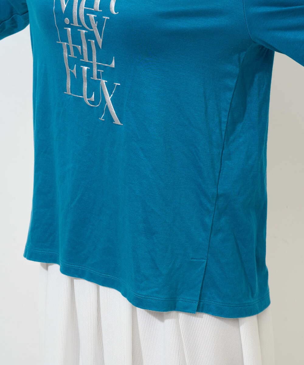 PZKGD16180 GEORGES RECH(ジョルジュ・レッシュ) メタリックロゴプリント5分袖カットソー ブルー