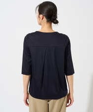 PZKGD16180 GEORGES RECH(ジョルジュ・レッシュ) メタリックロゴプリント5分袖カットソー ネイビー