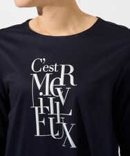 PZKGD16180 GEORGES RECH(ジョルジュ・レッシュ) メタリックロゴプリント5分袖カットソー ネイビー