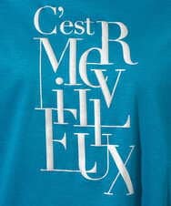 PZKGD16180 GEORGES RECH(ジョルジュ・レッシュ) メタリックロゴプリント5分袖カットソー ネイビー